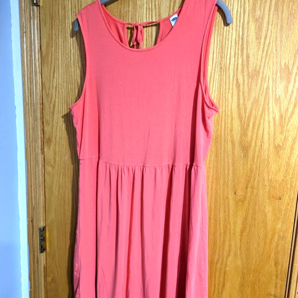 Old Navy XL peachy coral Tshirt dress swim cover up
